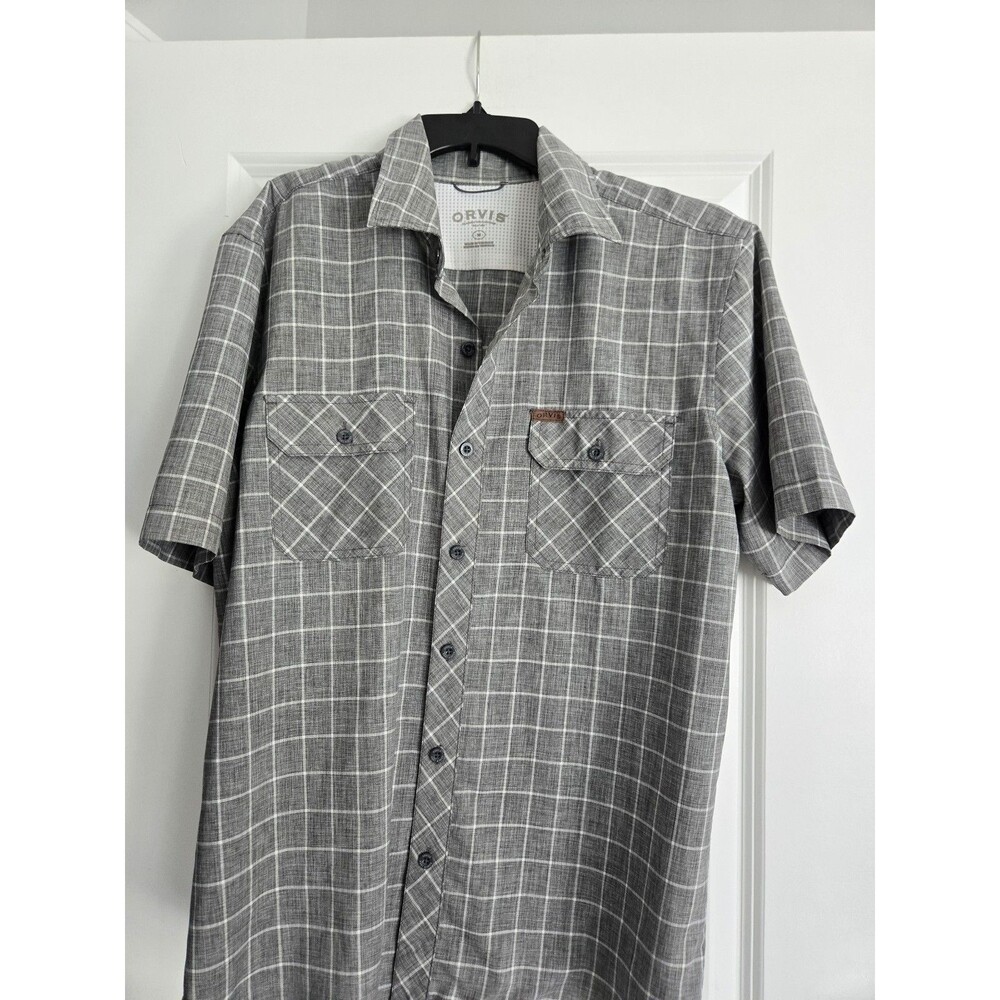 Orvis Men's Plaid Short Sleeve Button Front Shirt Med